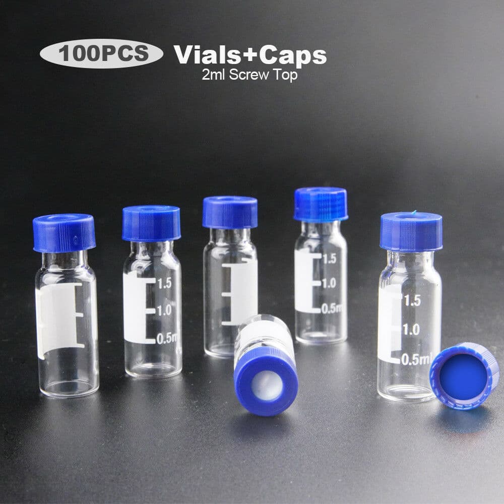lab HPLC vials graduated marking spot